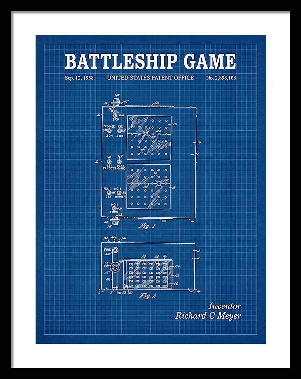 Battleship Game Blueprint Patent Us2898108a