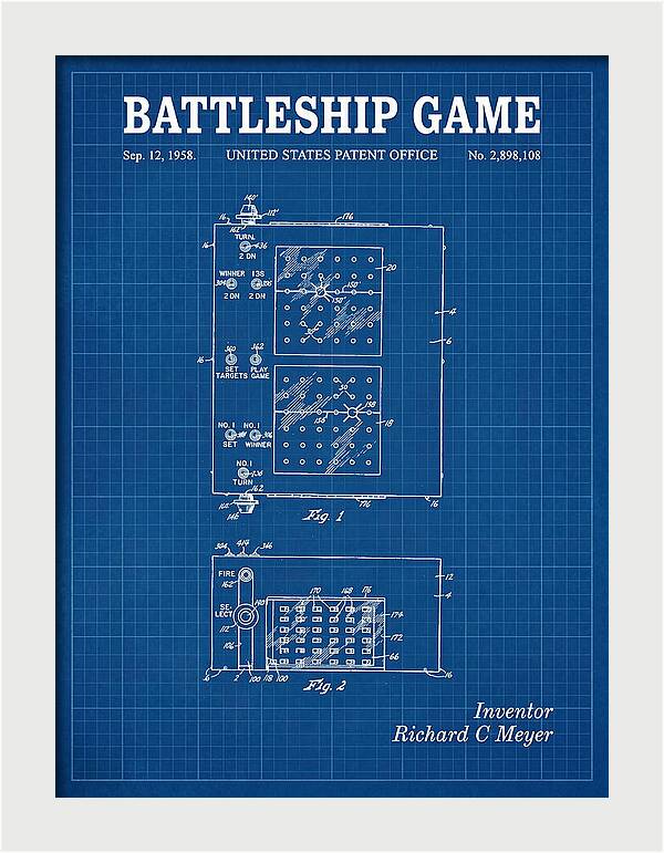 Battleship Game Blueprint Patent Us2898108a