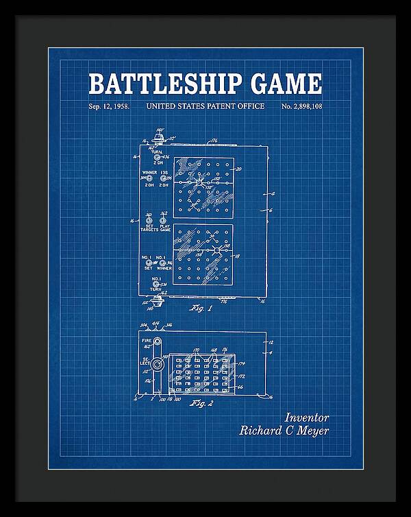 Battleship Game Blueprint Patent Us2898108a