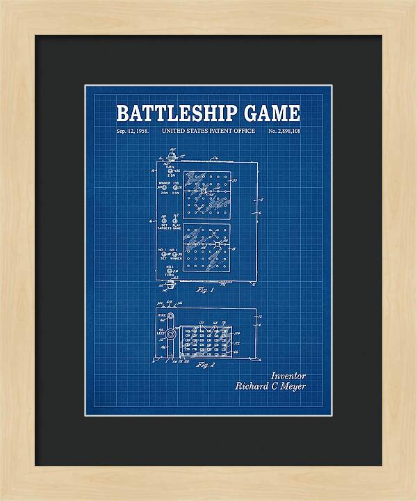 Battleship Game Blueprint Patent Us2898108a
