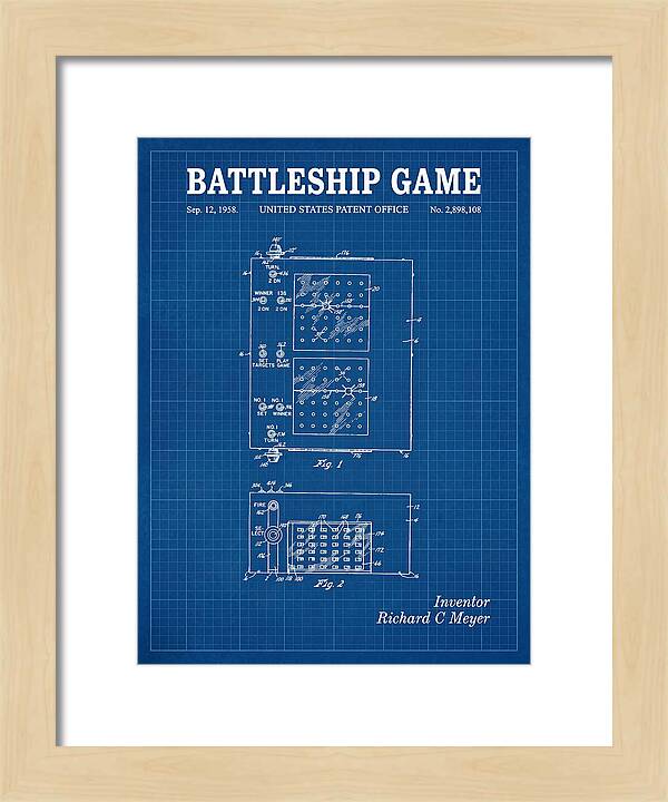 Battleship Game Blueprint Patent Us2898108a