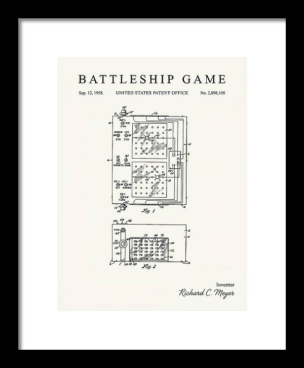 Battleship Game Minimalist Patent Us2898108a
