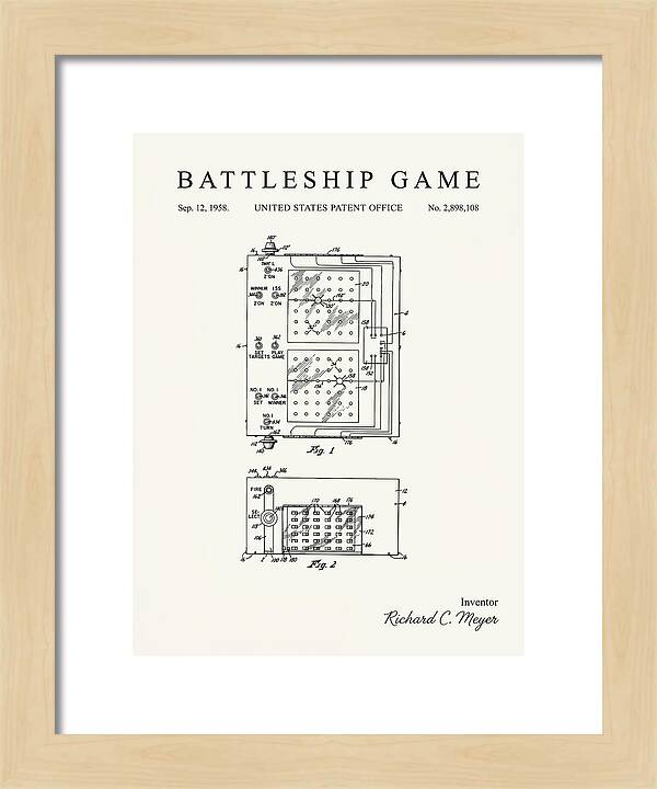 Battleship Game Minimalist Patent Us2898108a