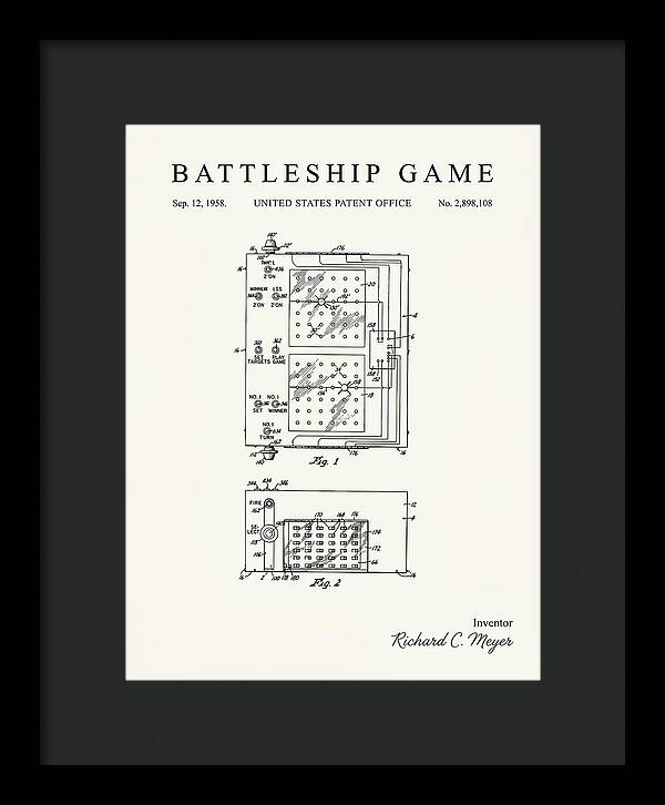 Battleship Game Minimalist Patent Us2898108a