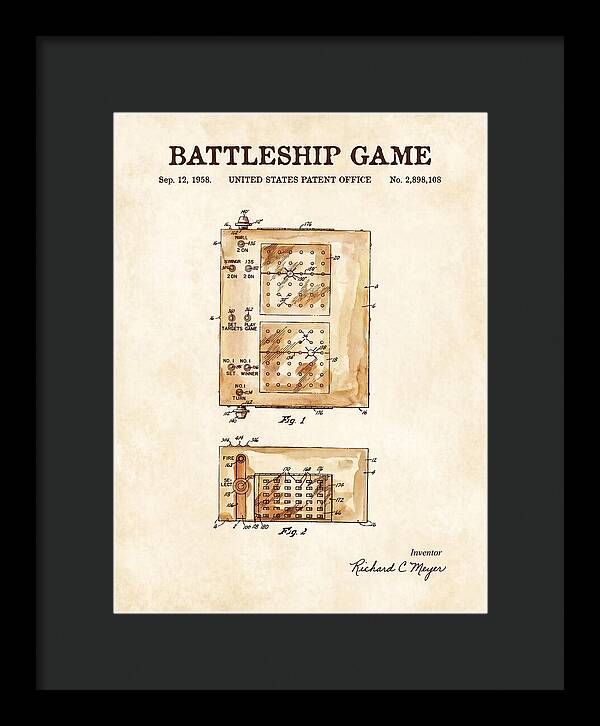 Battleship Game Watercolor Patent Us2898108a