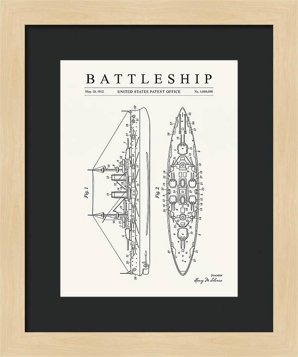 Battleship Minimalist Patent Us1080490