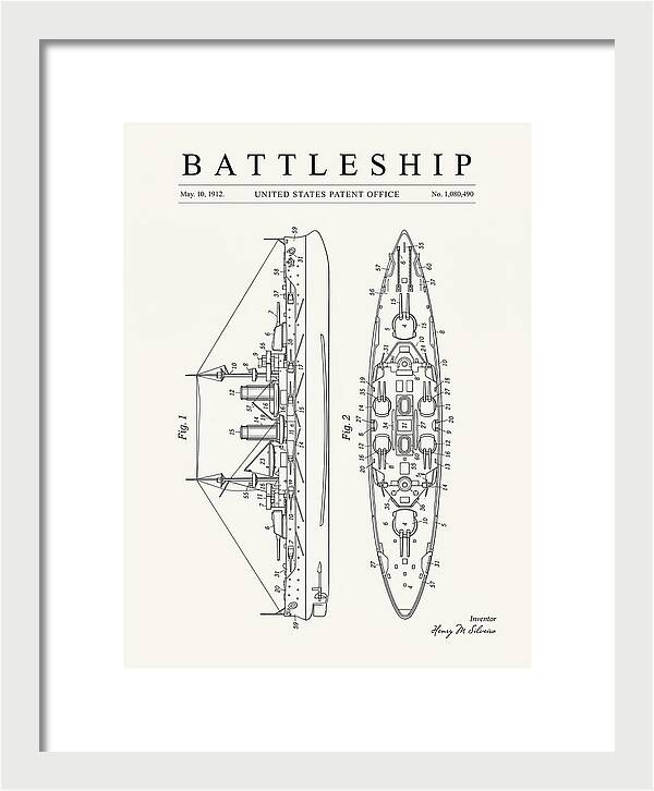 Battleship Minimalist Patent Us1080490