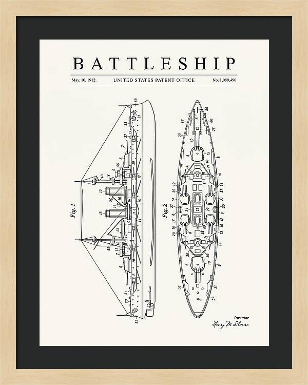 Battleship Minimalist Patent Us1080490