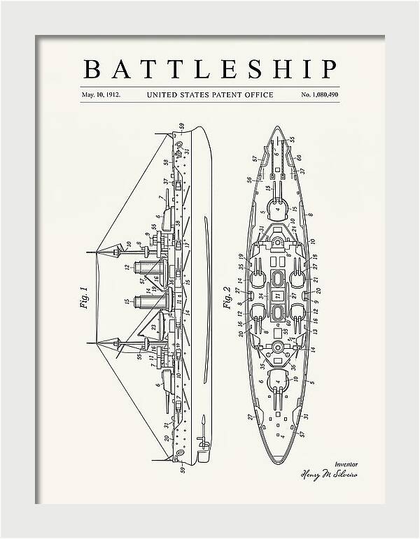 Battleship Minimalist Patent Us1080490