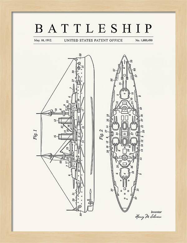 Battleship Minimalist Patent Us1080490