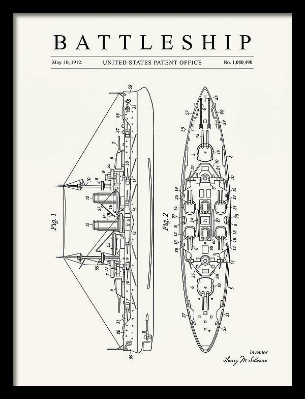 Battleship Minimalist Patent Us1080490