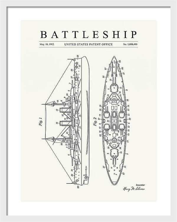 Battleship Minimalist Patent Us1080490