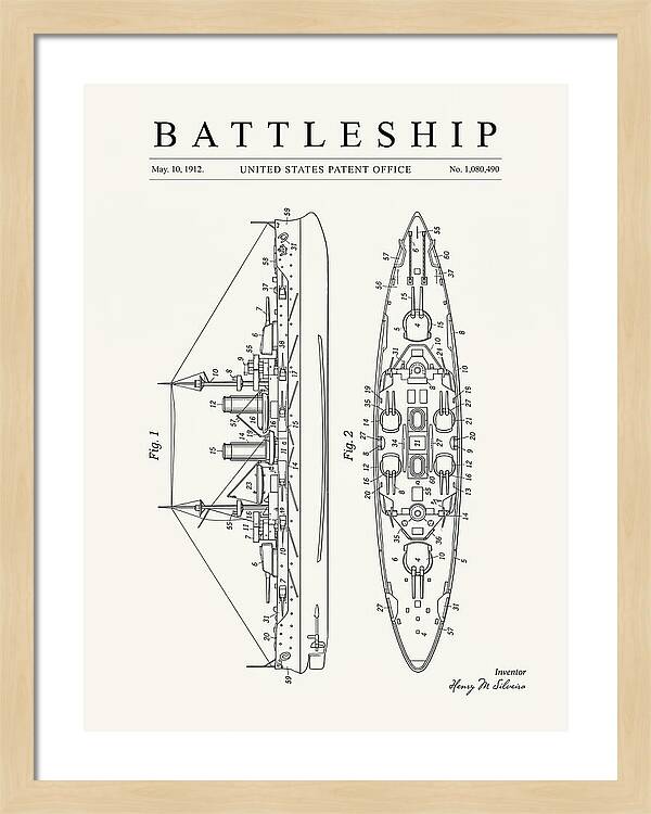 Battleship Minimalist Patent Us1080490