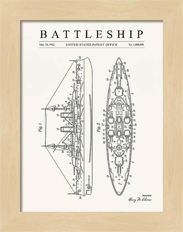 Battleship Minimalist Patent Us1080490