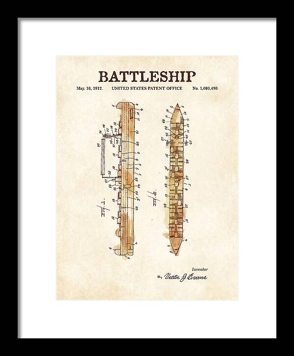 Battleship Watercolor Patent Us1080490