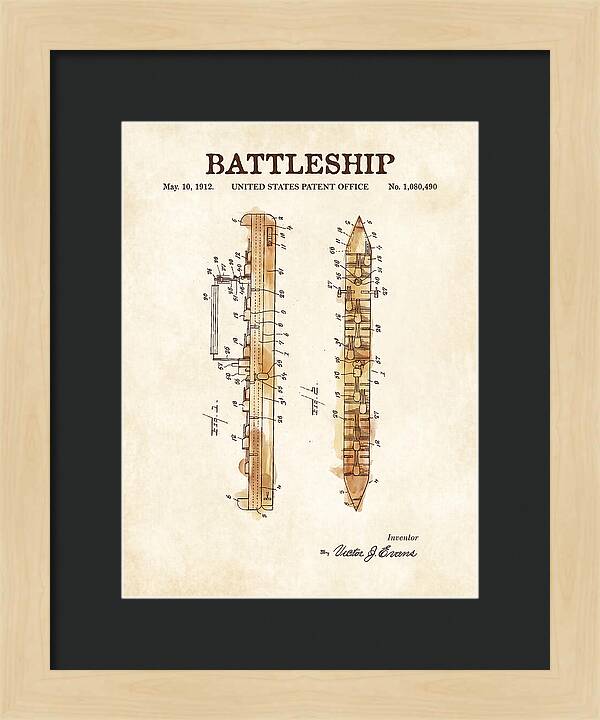 Battleship Watercolor Patent Us1080490
