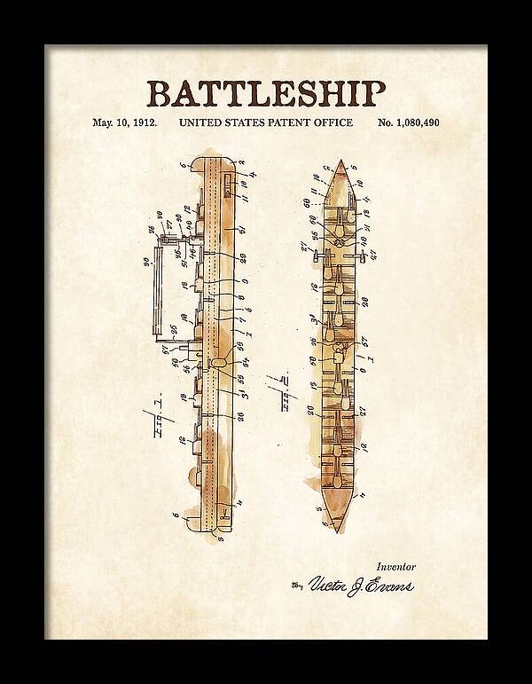 Battleship Watercolor Patent Us1080490