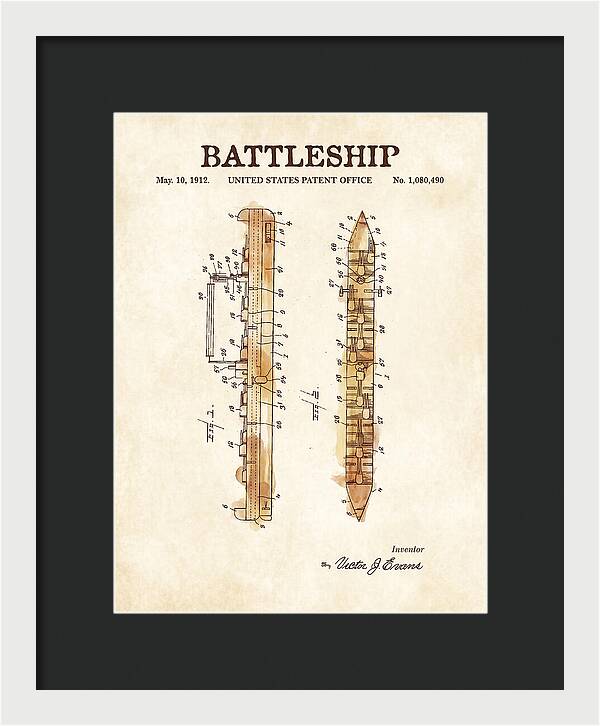 Battleship Watercolor Patent Us1080490