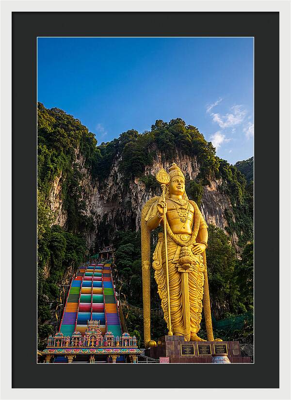 Batu Caves Entrance At Golden Hour
