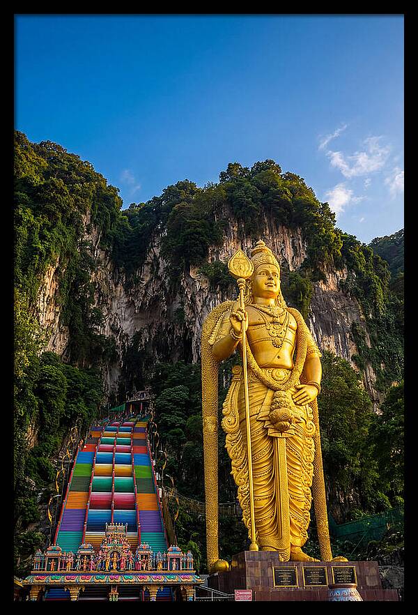 Batu Caves Entrance At Golden Hour