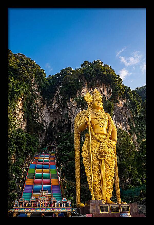 Batu Caves Entrance At Golden Hour