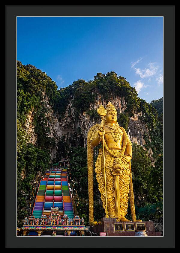 Batu Caves Entrance At Golden Hour
