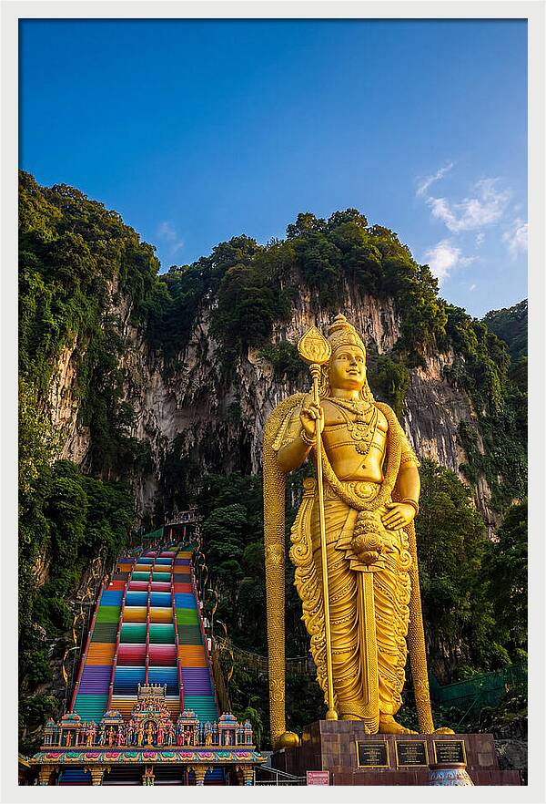 Batu Caves Entrance At Golden Hour