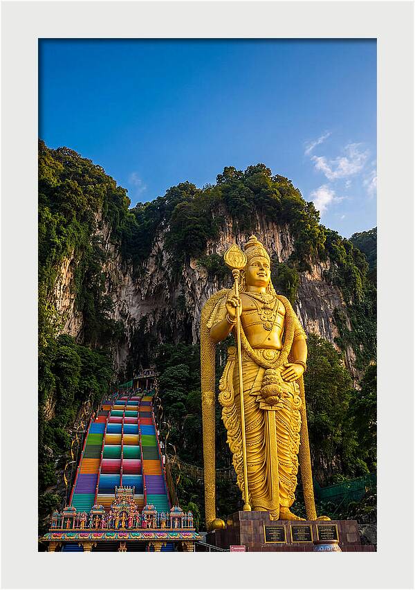 Batu Caves Entrance At Golden Hour
