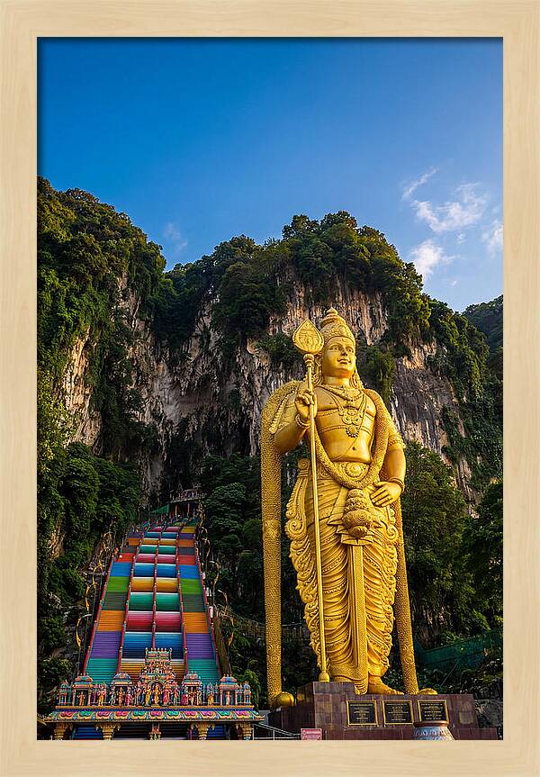 Batu Caves Entrance At Golden Hour