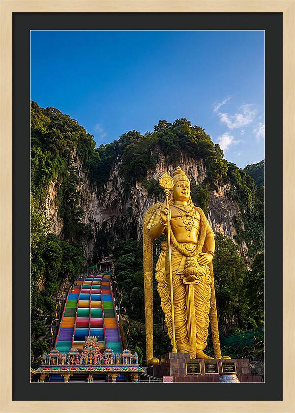 Batu Caves Entrance At Golden Hour