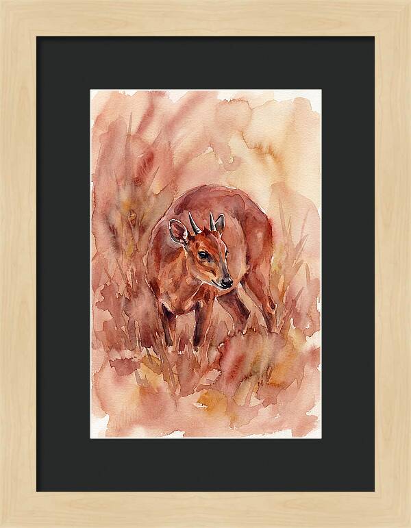 Bay Duiker In Watercolor
