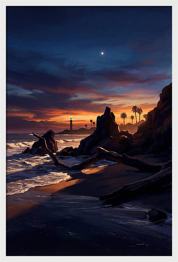 Beach At Dusk With Venus