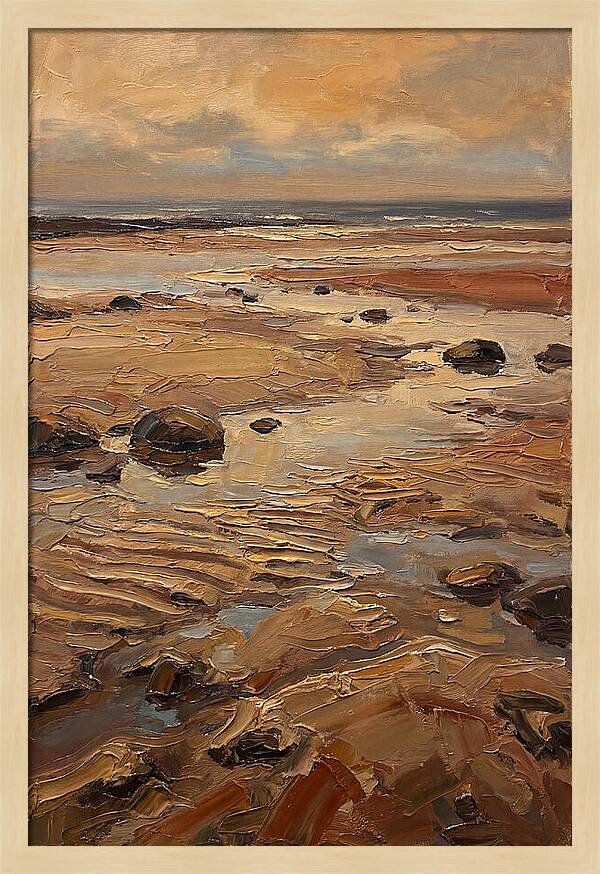 Beach At Extremely Low Tide