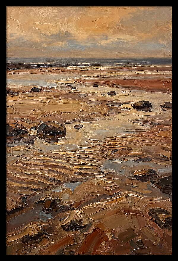 Beach At Extremely Low Tide