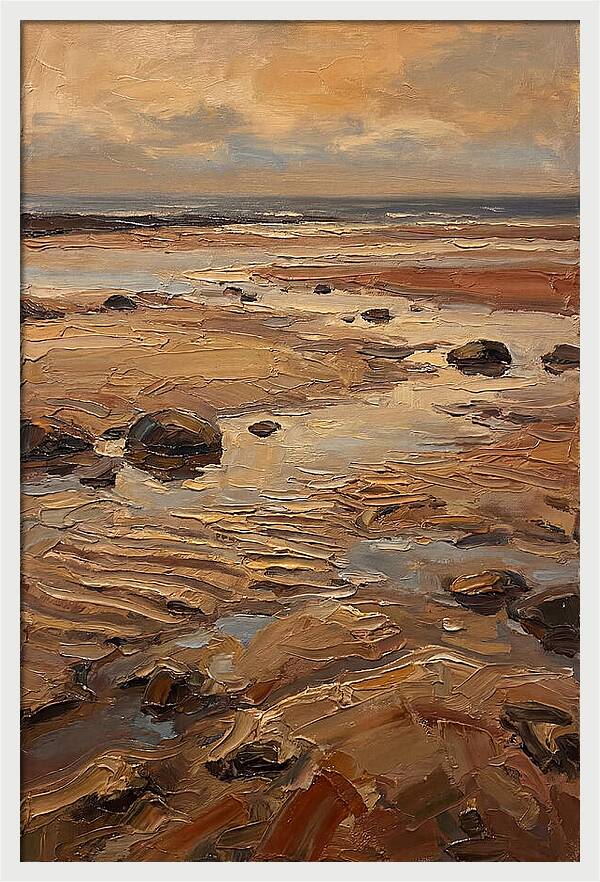 Beach At Extremely Low Tide