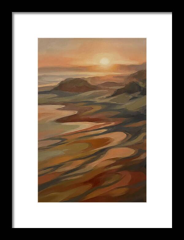 Beach At Sunset With Long Shadows