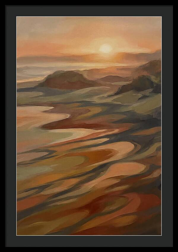 Beach At Sunset With Long Shadows