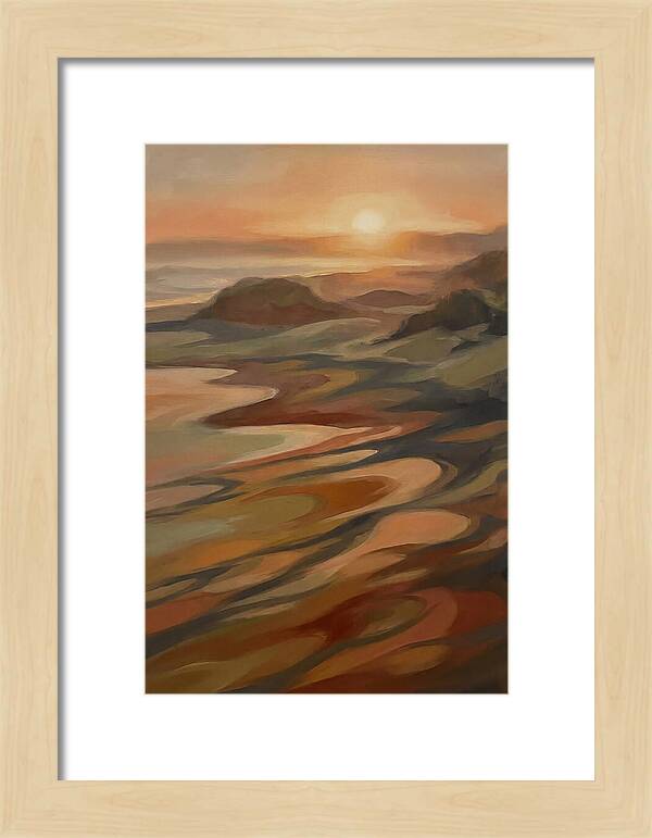 Beach At Sunset With Long Shadows