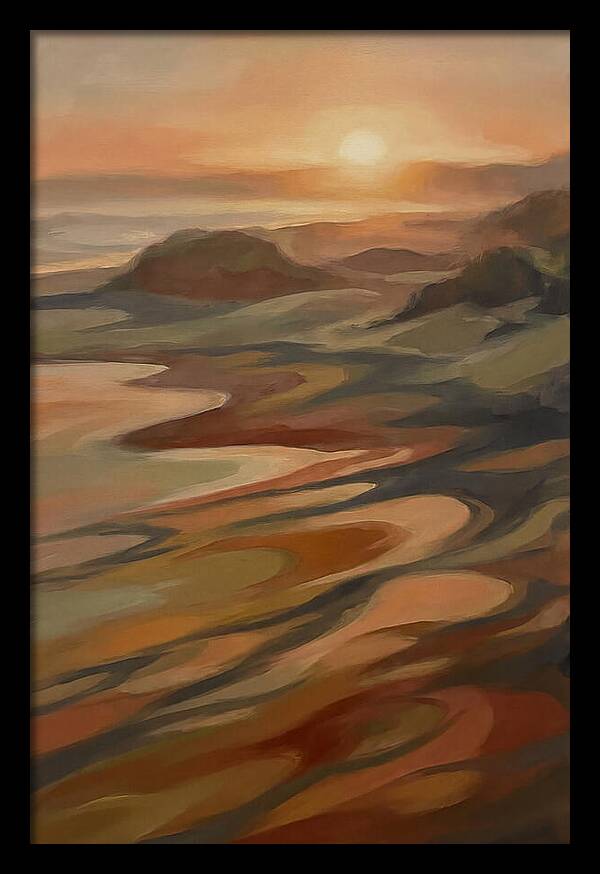 Beach At Sunset With Long Shadows