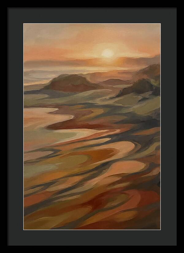 Beach At Sunset With Long Shadows