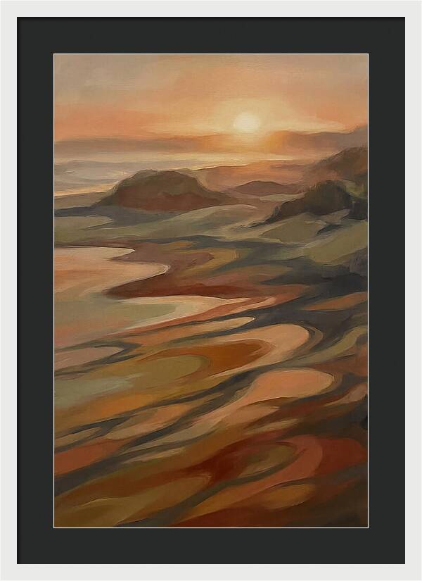 Beach At Sunset With Long Shadows