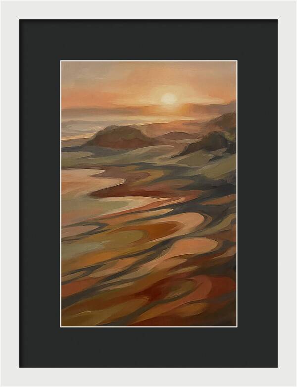 Beach At Sunset With Long Shadows