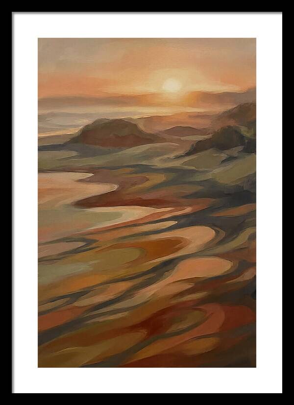 Beach At Sunset With Long Shadows