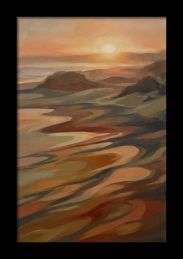 Beach At Sunset With Long Shadows