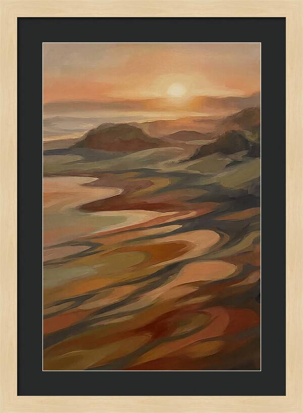 Beach At Sunset With Long Shadows