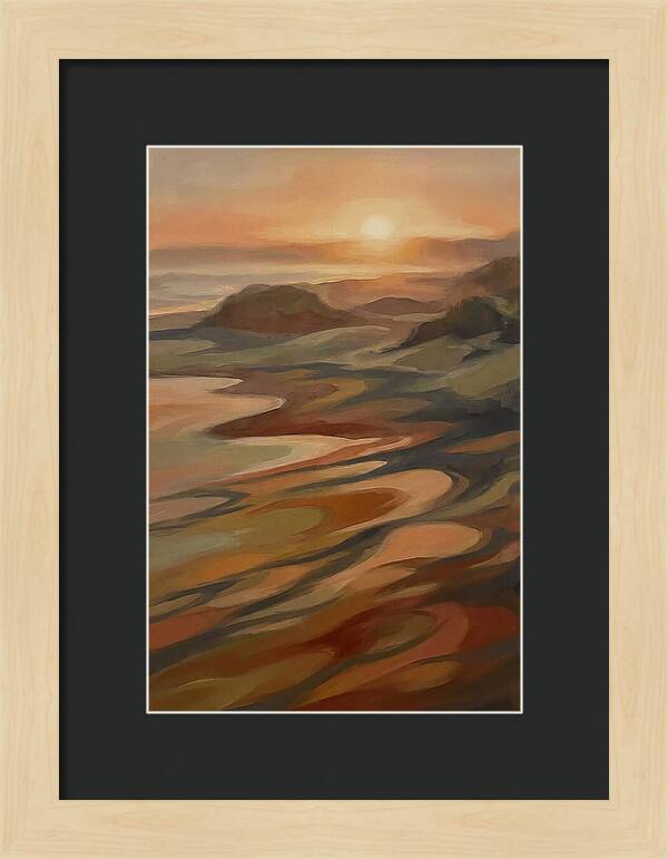 Beach At Sunset With Long Shadows