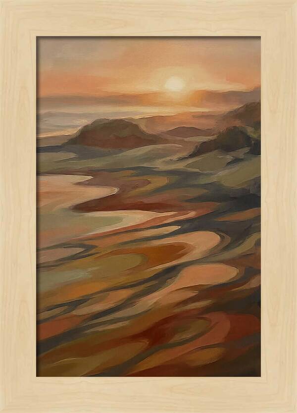 Beach At Sunset With Long Shadows