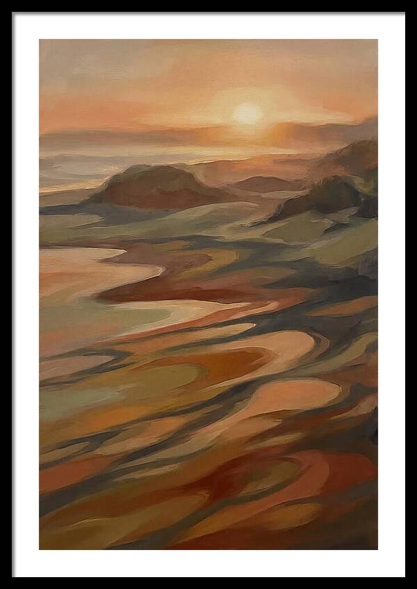 Beach At Sunset With Long Shadows