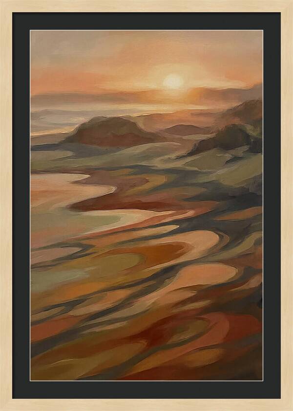 Beach At Sunset With Long Shadows