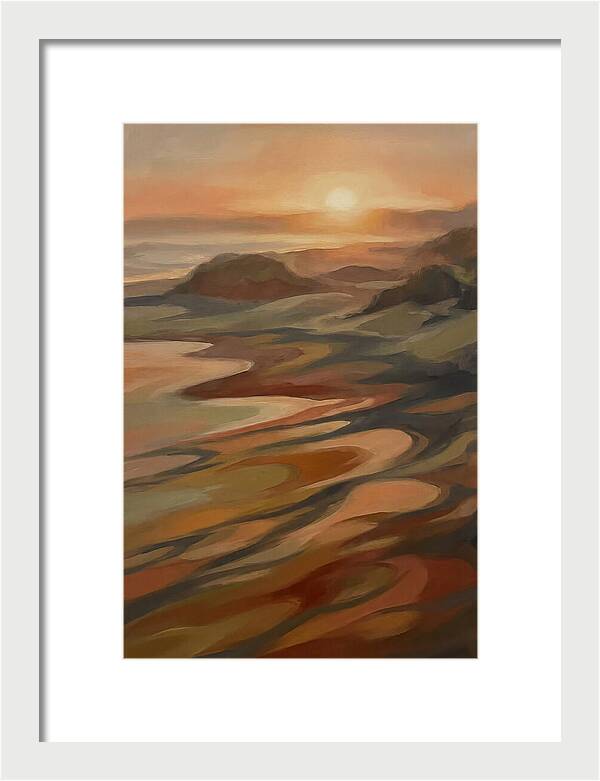 Beach At Sunset With Long Shadows